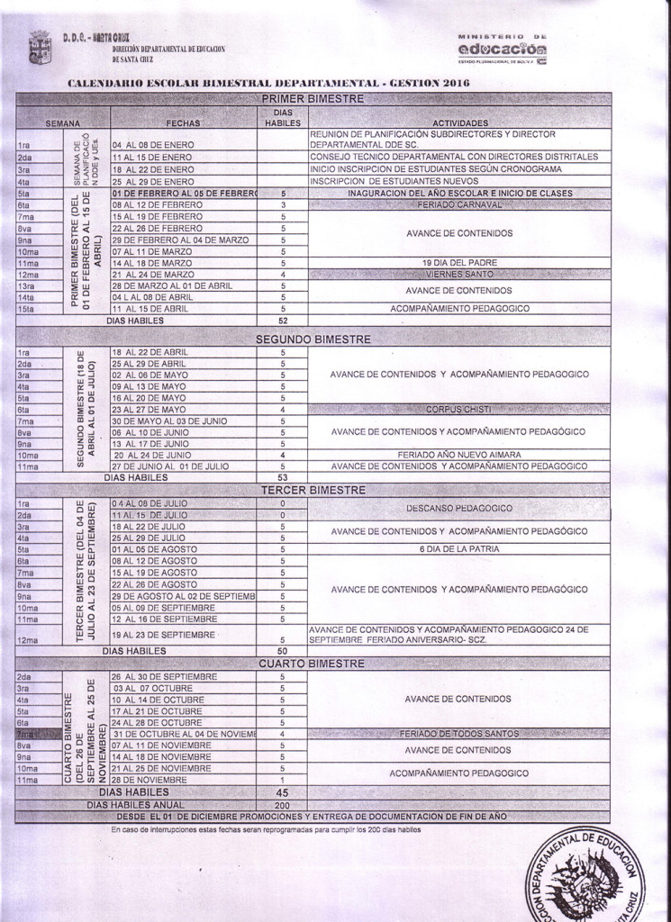 calendario escolar ddsc 16