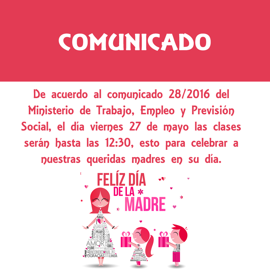 comunicado dia de las madres